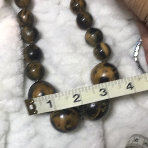 Vintage Chunky Boho Graduated Wooden Beads Necklace. - Picture 7 of 7